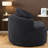 Compact Black Chenille Two-seater Sofa, Retro Style For Small Spaces