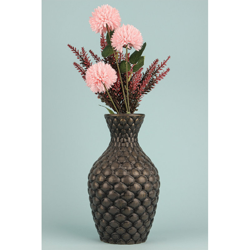 Pot décoratif peint à la main, corps en céramique, 4,7 po de diamètre x 9,8 po de hauteur | Brun élégant | Parfait pour les plantes d'intérieur et la décoration intérieure | Conception unique pour rehausser tout espace, durable et élégante