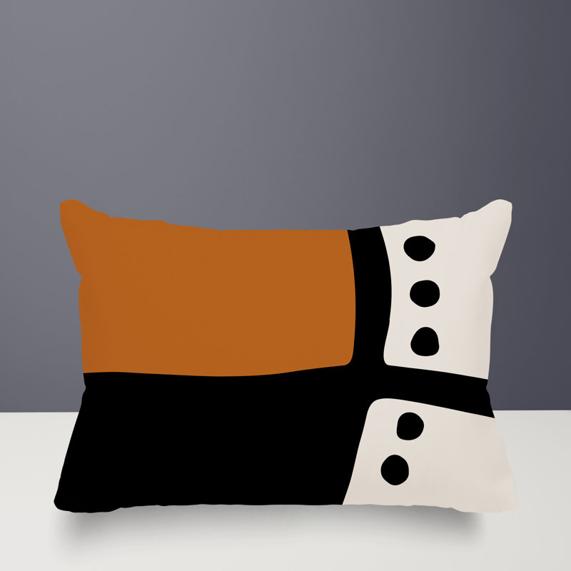 Coussin lombaire réversible intérieur / extérieur Sofi Minimalist, H 18 po x l 25 po, Orange brûlé