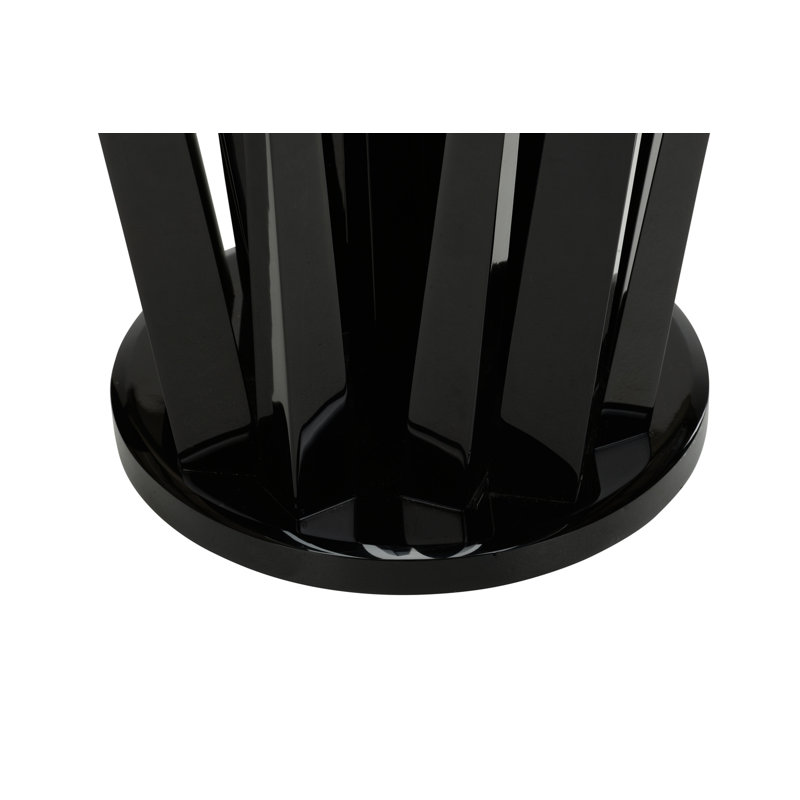 Geode Glass Top End Table, Black