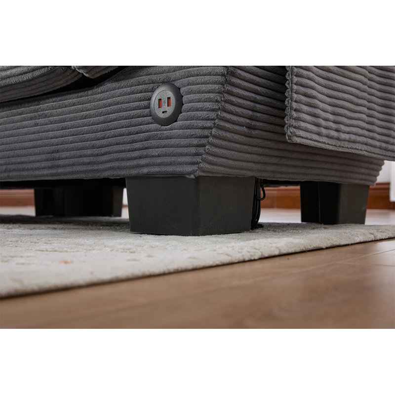 Canapé modulaire modulaire Cloud, L 129,92 po, Velours côtelé gris foncé