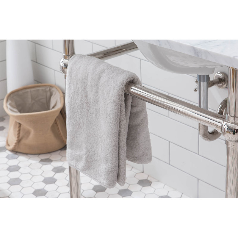 Greyleigh Copeland 60" Stone Oval Bathroom Sink with Overflow, Polished Nickel, Clear