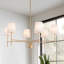 Lustre moderne Agathon avec abat-jour en tissu blanc Agathon-202478835