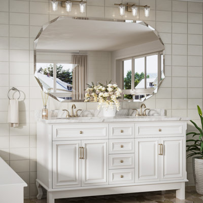 Miroir de salle de bain ovale sans cadre biseauté Pearlette
