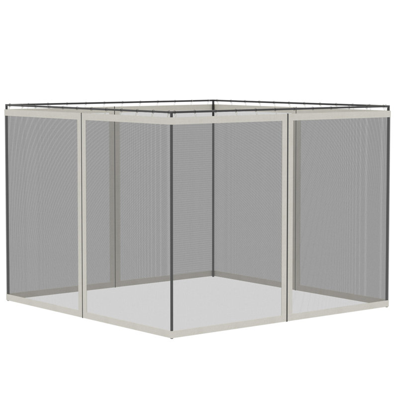 White Polyester Mesh Sidewall Netting for Gazebos and Canopy Tents