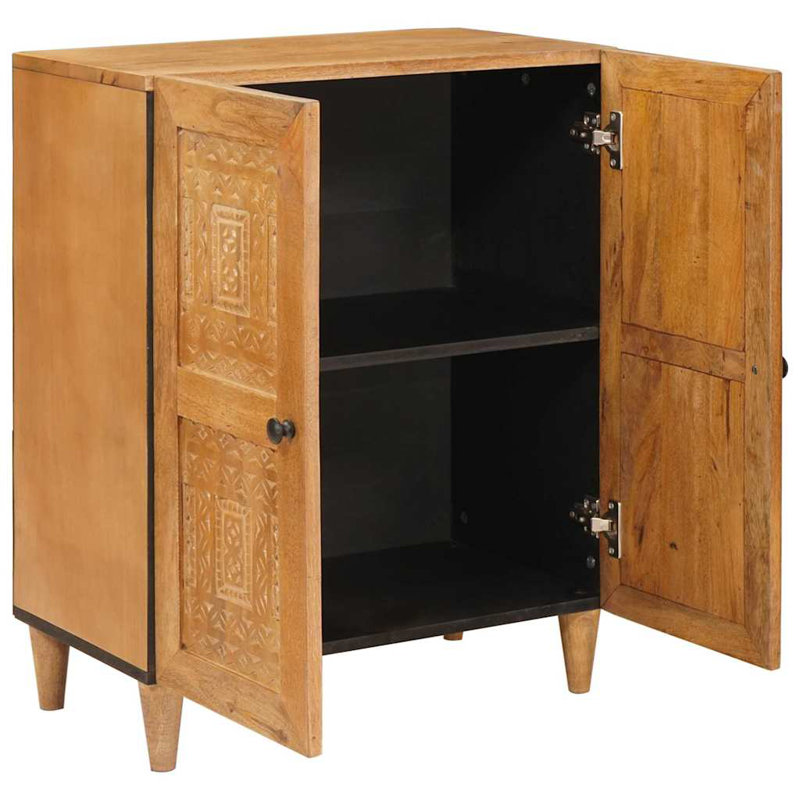 60cm Solid Wood Sideboard, Brown