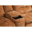 Canapé modulaire en chenille orange avec mouvement électrique exceptionnel, siège en mousse, console et mouvement de charge sans fil animé