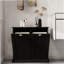 Armoire de trieur de linge à deux compartiments inclinable - noir