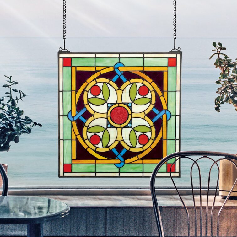 Ladores Floral Tiffany-Style Stained Glass Window