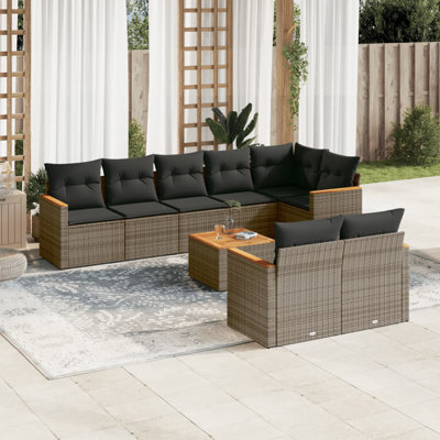Ensemble de canapé de jardin Vidaxl gris