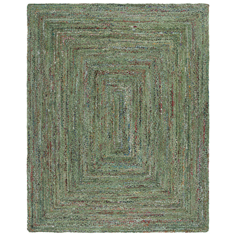 Tapis d'intérieur en coton tressé à la main, Rectangle 8 pi x 10 pi