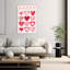 «Happy Hearts», art mural abstrait fantaisiste romantique-129022008