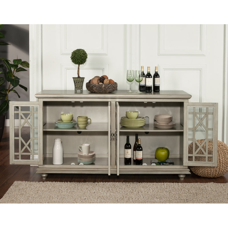 Ahmara 63'' Media Console for TVs up to 65", Antique Silver