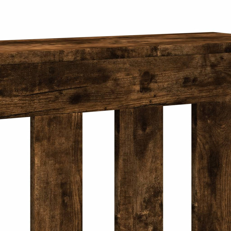 Small Radiator Cover, Smoked Oak, 78 x 20 x 82 cm, Vertical Slats
