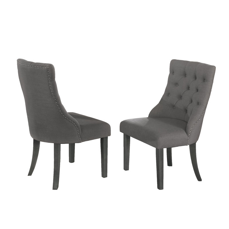 Chaise de salle à manger rembourrée Rousseau, Gris