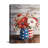 Rustic Mason Jar Floral Flag Canvas Wall Art 32" x 24" Independence Day Patriotic Wall Décor