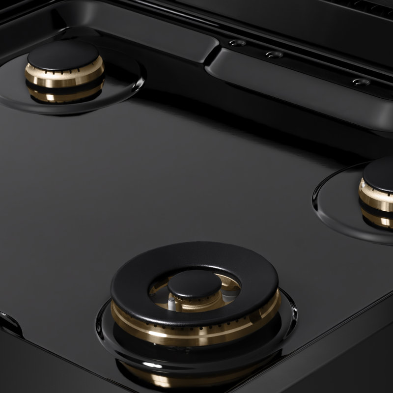 ZLINE 30 in. Paramount Gas Rangetop with 4 Brass Burners in Black Stainless Steel