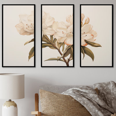Rhododendron Graceful Minimalism III - Rhododendron Wall Art Print Set