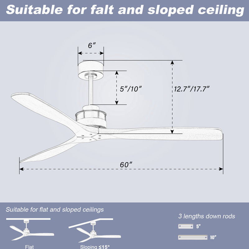 59.96'' Ceiling Fan with LED Lights