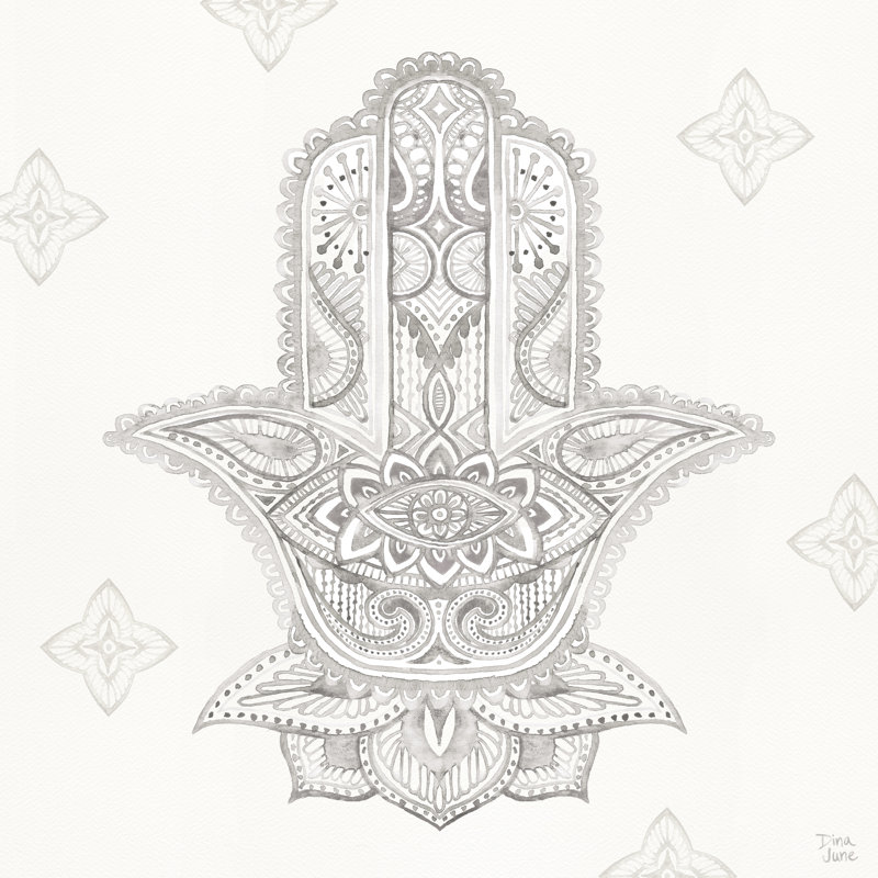 Touch Of Hamsa III by Dina June - Wrapped Canvas Painting, 122cm H x 122cm W x 3.8cm D
