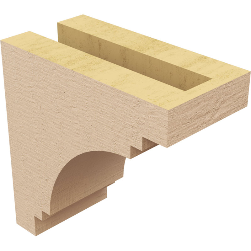 Corbeau en bois de cèdre brut Pescadero 3 po x P 6 po x H 6 po, H 6 po x l 3 po x P 6 po