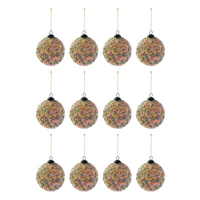 Glass Ball Ornament With Sequins