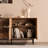 Rustic Mountain Pattern 4-Door Sideboard Buffet Cabinet with Adjustable Shelves, Wood Accent Cabinet for Living Room Entryway Dining Room