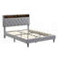 Base de lit plateforme tapissier avec tête de lit en tissu de lin, ports USB, station de charge pratique-406942526-406942527