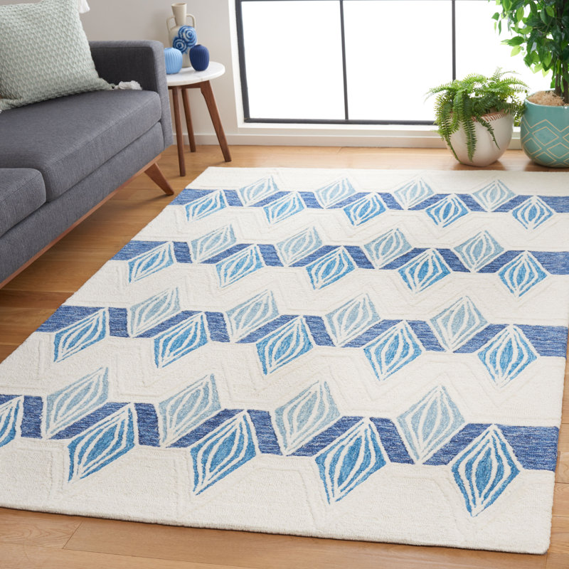 Metro Hand Tufted Wool Pile Geometric Rug, Rectangle 5' x 8'