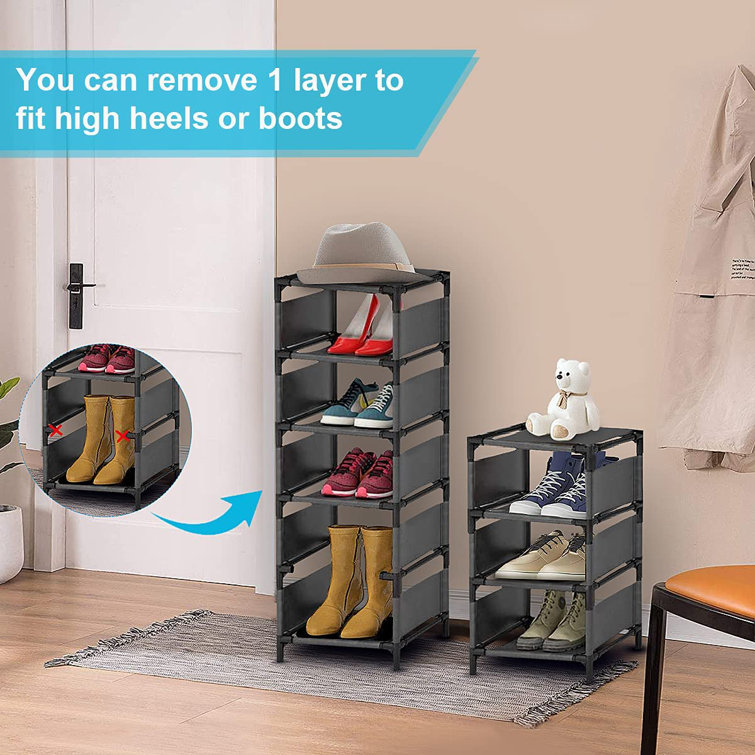 Red Cloud 5-Tier Stackable Shoe Rack, 15-Pairs Sturdy Shoe Shelf Storage