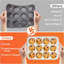 2Pack Silicone Muffin Pan for Baking with Metal Reinforced Frame, 12 Cup Regular Size Cupcake Pan