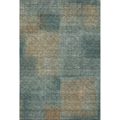 Premium Machine Washable Tweedy Teal Rug