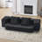 Black Velvet Convertible Sofa Bed, 2-In-1 Folding Sleeper Couch-15663702