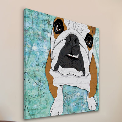 « bouledogue pop art » par stéphanie gerace, reproduction d’art sur toile tendue