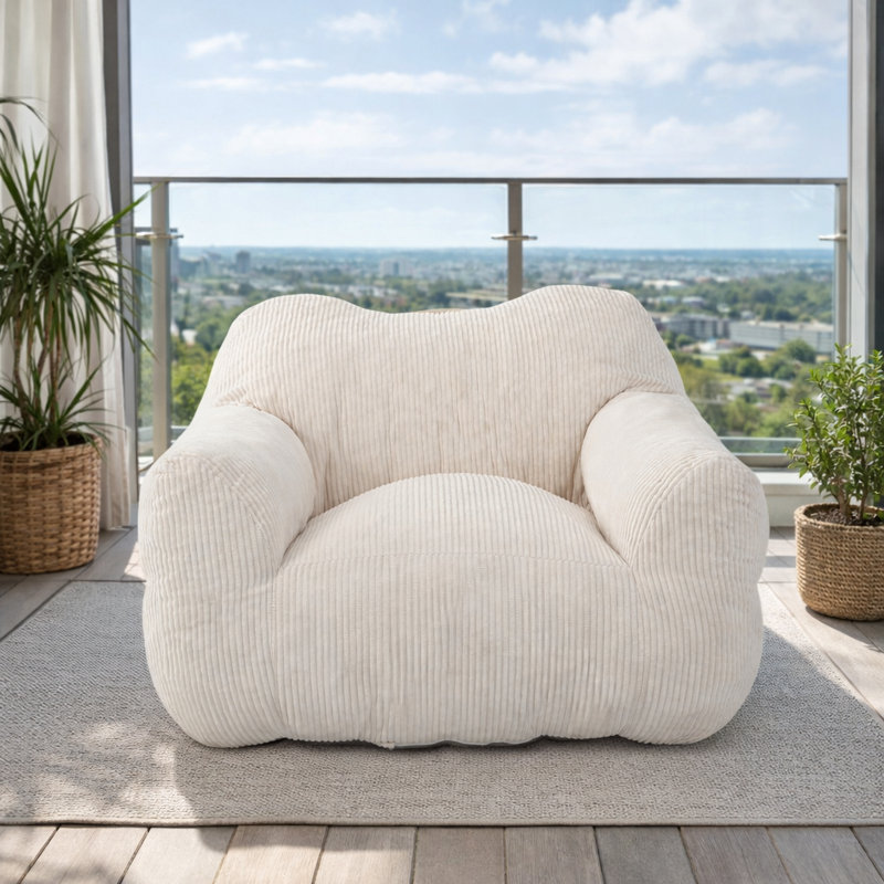 Beanbag Sofa, Square, Beige
