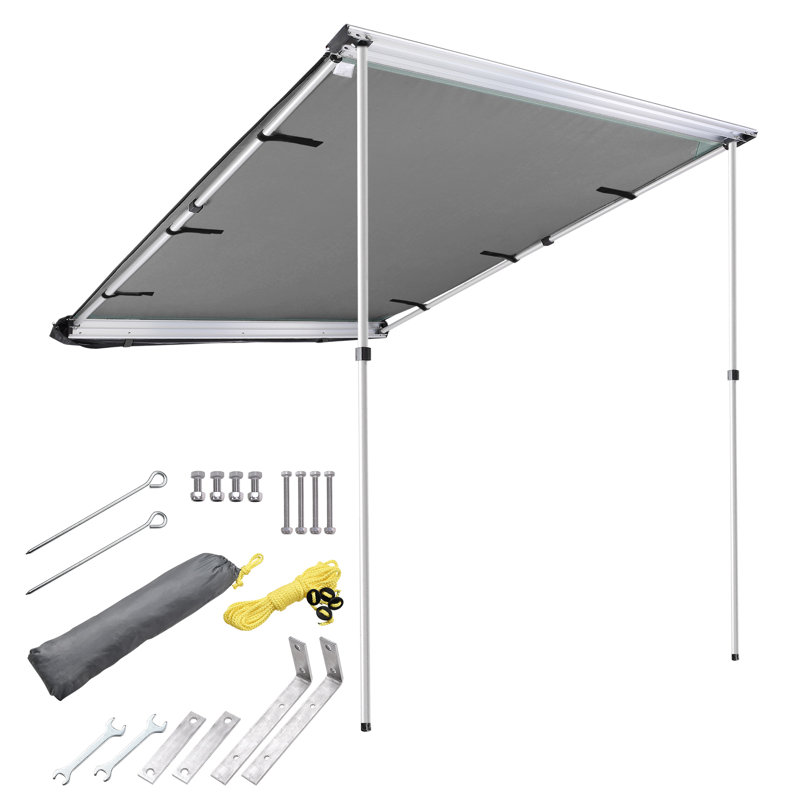 Auvent latéral escamotable manuel avec gris Yescom, H 78,74 po x l 55,12 po x P 44,88 po