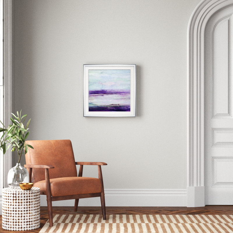 « mauve gris ii », peinture, H 24 po x l 24 po x p 2 po, Cadre argenté