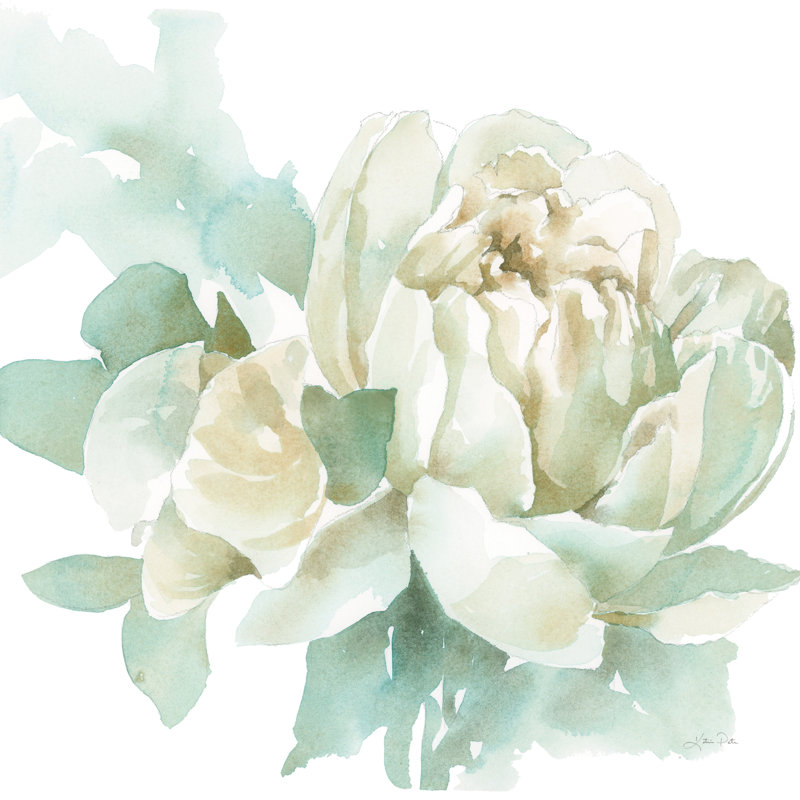 Poétique en fleurs I, H 36 po x l 36 po x P 1,25 po, Reproduction avec cadre noyer, Non