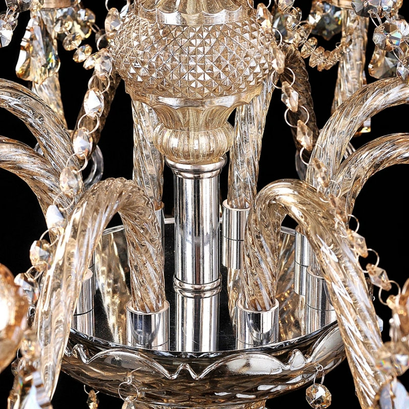 Lustre empire en cristal 8 lumières Champagne