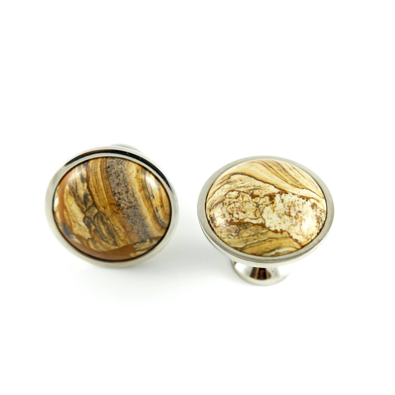 Untraveled Lands Mushroom Knob, Chrome/Brown/Yellow
