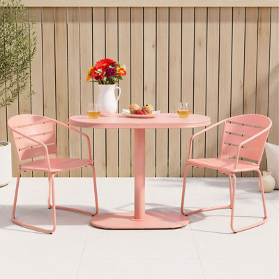 Outdoor Bistro Set with Table and Chairs, Space-Saving for Patio and Garden