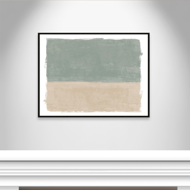 «Sage and Sand I - Landscape Version Print» par Natalie Carpentieri, L 41,5 po x H 31,5 po, Toile avec cadre