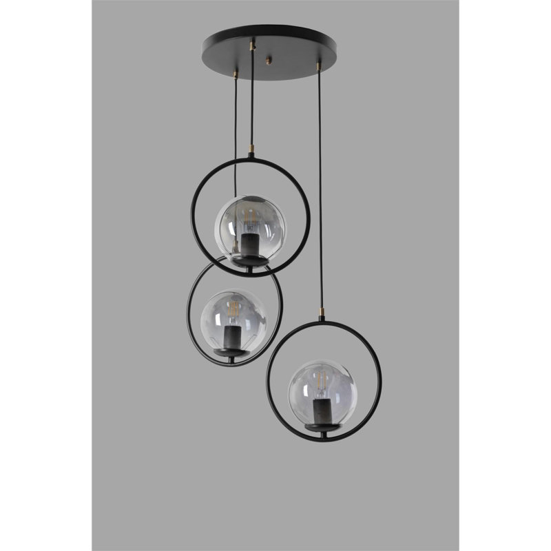 Culebra 3 - Light Cluster Pendant, Black, Grey