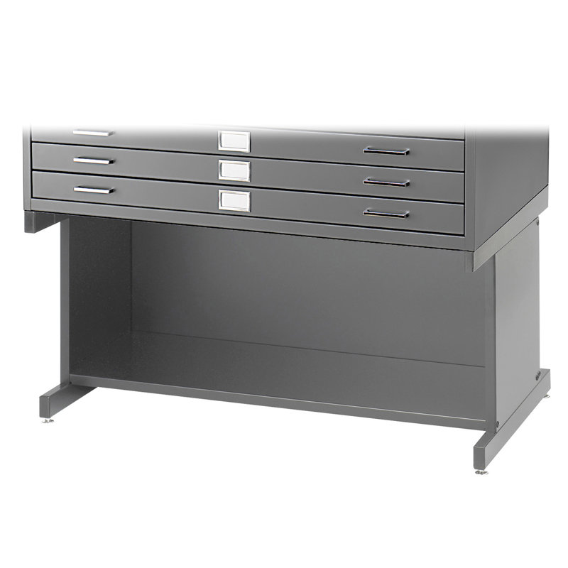 Base de classeur - BASE SEULEMENT, Gris, Base haute ouverte, Pour feuilles de 24 po x 36 po