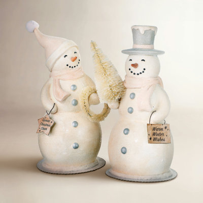 2-Piece Frosty Snowman Tree Accent Set