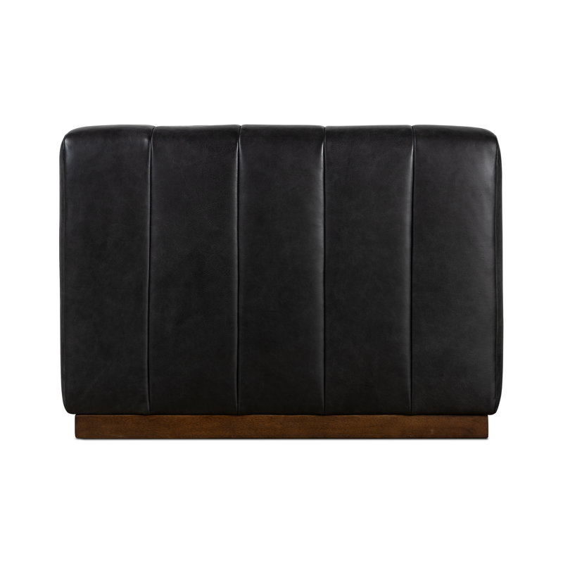 Canale Full-Grain Genuine Italian Leather Tufted Sofa, 86" W, Onyx Black