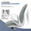 Chaise de bureau ergonomique, chaise de bureau en filet à hauteur réglable, soutien lombaire, accoudoirs rabattables-1133698675