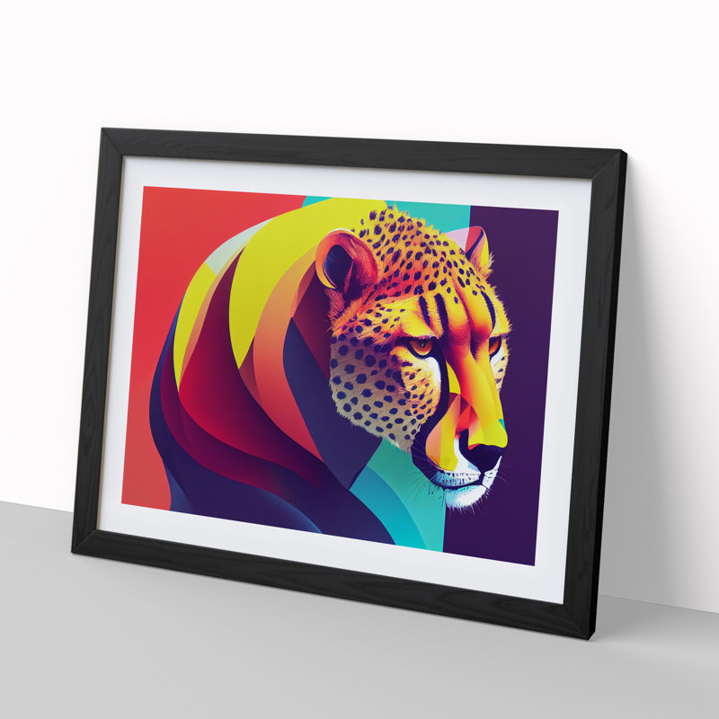 Cheetah - Framed Print, Black Framed, 46cm H x 64cm W