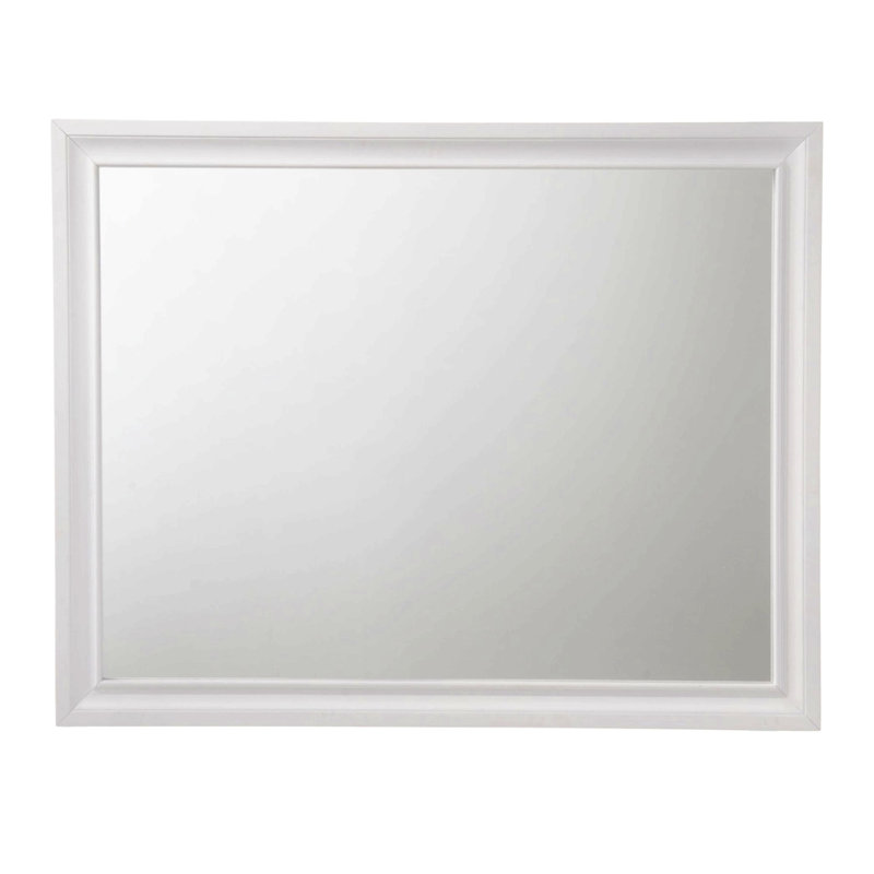 Miroir à finition blanche pour la maison, Blanc, Rectangulaire, 36 po x 47 po