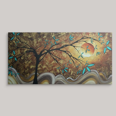 «Apricot Moon» par Megan Duncanson - impression, H 18 po x l 36 po x P 1,5 po, Toile